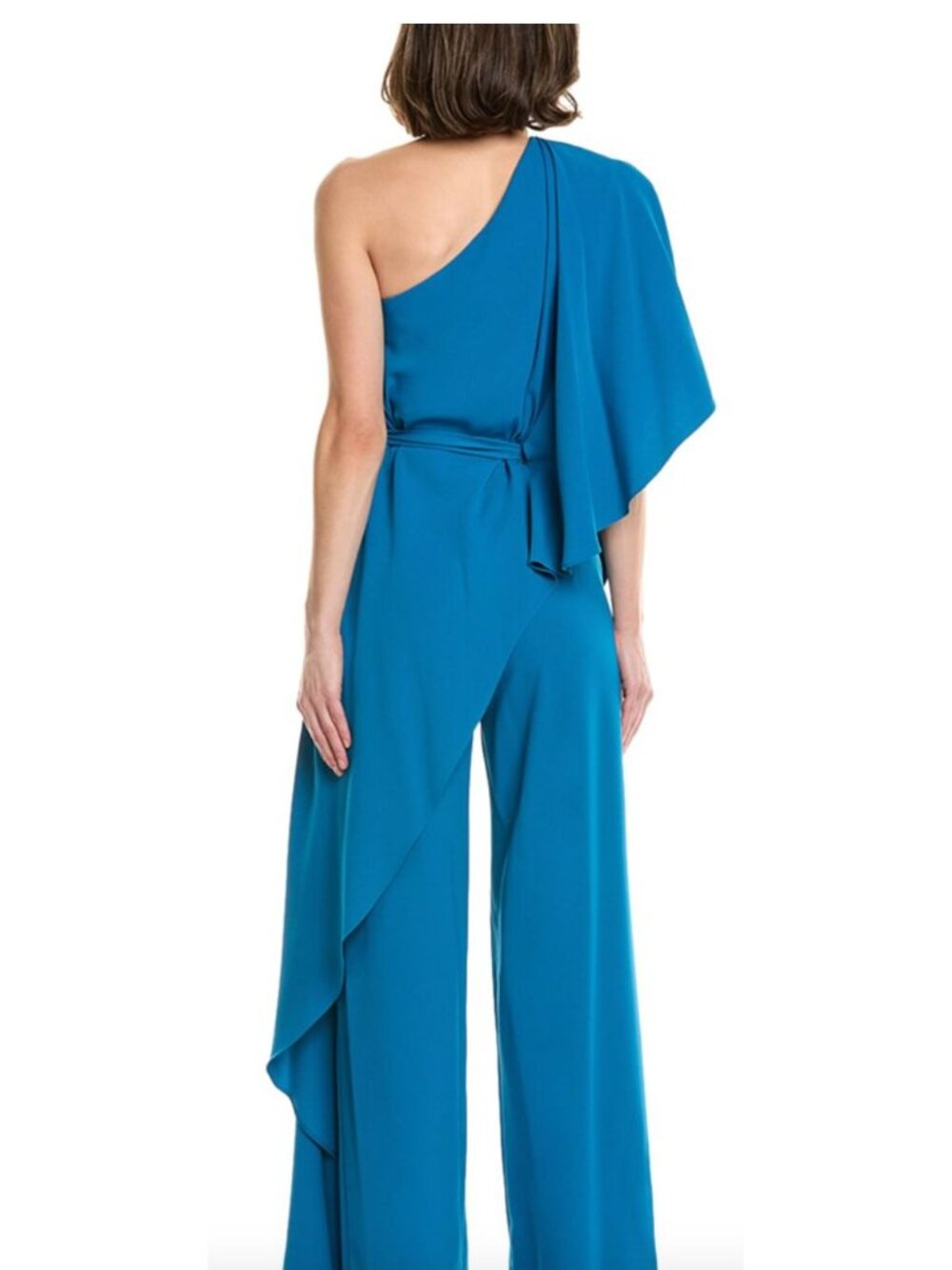 Black Halo "Kristine" One-Shoulder Wide-Leg Jumpsuit (4) — Azure Blue — NEW - Picture 2 of 2